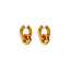 Pendientes de aro clásicos de acero inoxidable chapados en oro de 18 quilates con circonitas para mujer. thumbnail 1
