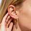 Lonceen 18K Gold Plated Hammered Huggie Hoop Earrings for Women - Hypoallergenic Stainless Steel thumbnail 3