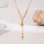 18K Gold Plated Stainless Steel Star Necklace with Sparkling Diamond Pendant and Twisted Singapore Chain for Women thumbnail 1