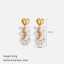 IVANDA Women's Trendy 18K Gold Plated Stainless Steel Imitation Pearl Heart Stud Earrings thumbnail 2