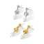 Pendientes colgantes minimalistas de perlas redondas de Lonceen, de acero inoxidable chapado en oro de 18 quilates. thumbnail 1