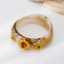 Lonceen Custom Vintage Floral Wide Resin Bangle - 18K Gold Plated Women's Fashion Wristwear thumbnail 3