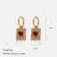 Lonceen 18K Gold PVD Plated Stainless Steel Square Drop Earrings with Heart Shaped Cubic Zirconia thumbnail 3
