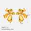 European American Trendy Exaggerated Flower Stud Earrings - Stainless Steel 18K Gold Plated Tarnish Resistant thumbnail 2