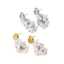 IVANDA Women's Trendy 18K Gold Plated Stainless Steel Imitation Pearl Heart Stud Earrings thumbnail 1